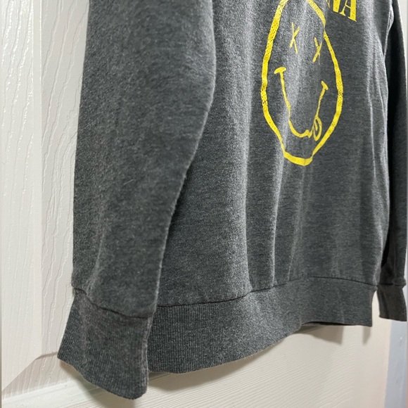 NIRVANA Gray Boy’s Hoodie with Iconic Yellow Logo - Picture 3 of 6